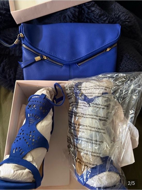 JustFab Shoes - JUSTFAB Colbalt Blue Heels and matching purse